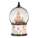 Snow globe with LED White Brown Ø 12x21 cm / 3xAA