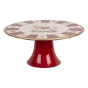 Cake stand Red White Ø 22x10 cm
