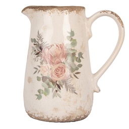 [6CE1979M] Decorative Pitcher Beige Pink 17x12x18 cm