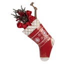 Décoration Chaussette de Noël Rouge Blanc 25x6x66 cm