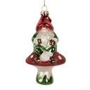 Christmas Bauble Red Green 7x6x13 cm