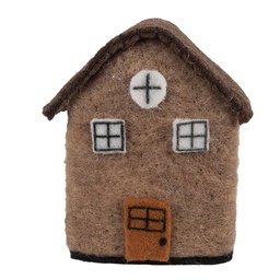 [66296] Filzhaus Braun Weiß 12x7x14 cm