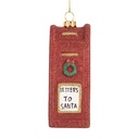 Pendentif décoratif Boîte aux lettres Rouge Blanc 5x4x11 cm