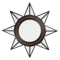 [62S313] Wall Mirror Brown Ø 27x2 cm