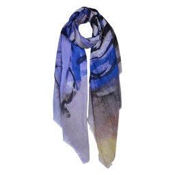 [JZSC0680] Schal Damen Muster Blau 90x180 cm