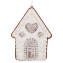 Dekoration Anhänger Haus Weiß Braun 8x1x10 cm