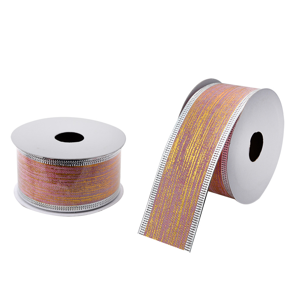 Schleife Rosa Goldfarbig 3.8 cm x 2.7 m