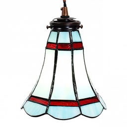 Lumilamp Lampada a Sospensione Tiffany Ø 15x115 cm Blu Rosso Vetro