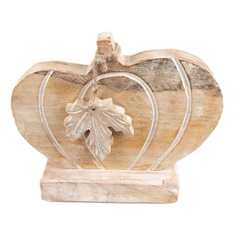 [6H2244] Decoration Pumpkin Brown, White 29x6x22 cm