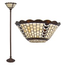 Lumilamp Lampadaire Tiffany Ø 38x186 cm Beige Marron Verre