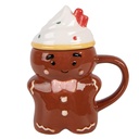 Mug avec Couvercle Marron Blanc 12x8x15 cm / 250 ml