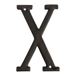 [6Y0840-X] Iron Letter X Brown 8x1x13 cm