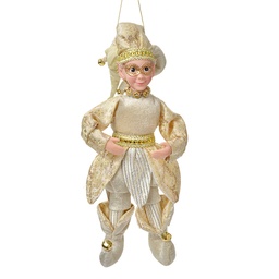 [66217] Decoration pendant elf Beige Gold colored 10x8x28 cm