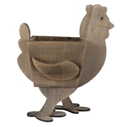 [6H2096] Blumentopf für Innen Huhn Braun 35x18x40 cm