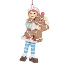 Decoration pendant elf Brown Blue 5x4x11 cm