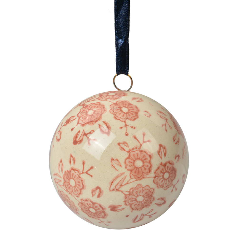 Decoration Ball Beige Pink Ø 6x6 cm