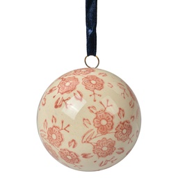 [6CE2106S] Dekoration Ball Beige Rosa Ø 6x6 cm