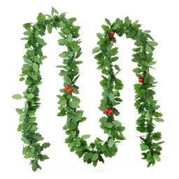 [65521] Dekoration girlande Weihnachten Grün Rot 200 cm