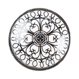 [61887] Doorknob Black White Ø 3x2 cm / S3 cm