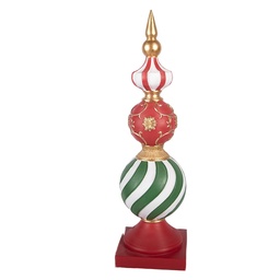 [5PR0232] Decorazione Palla di natale Rosso Verde 16x16x56 cm