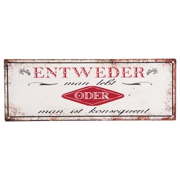 [6Y4929] Text Board White, Red 36x1x13 cm