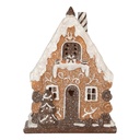 Dekoration Haus mit LED Braun Weiß 15x8x19 cm