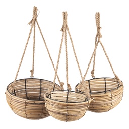 [6RO0511] Storage Basket (set of 3) Brown (3) Ø 28x15 / 24x14 / 20x11 cm