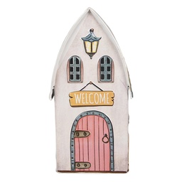 [6Y5995] Dekoration Haus Beige Grün 12x11x23 cm