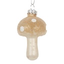 Christmas Bauble Beige Gold colored Ø 4x8 cm