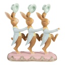 Decoration Rabbits Brown Blue 23x8x25 cm