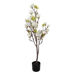 [5PL0208W] Decorative Magnolia tree White Green 20x15x120 cm