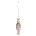 Pendentif décoratif Lapin Blanc Vert 4x4x10 cm