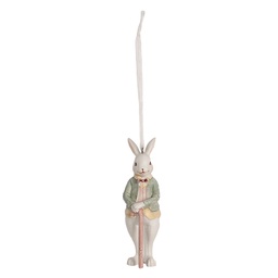 [6PR4987] Anhänger Kaninchen Weiß Grün 4x4x10 cm