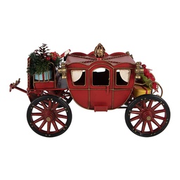 [6Y6235] Calèche Rouge Couleur or 32x17x17 cm
