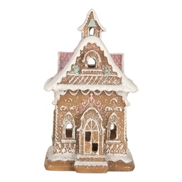 Clayre & Eef Casa di pan di zenzero con LED 9x10x15 cm Marrone Plastica