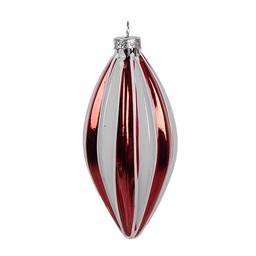 [6GL4638] Boule de Noël Rouge Blanc Ø 6x13 cm