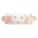 Plat de service Blanc Marron 31x10x5 cm