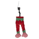 Decorazione Natale Gambe da elfo di Natale Rosso Verde 21x13x59 cm / 3xAA