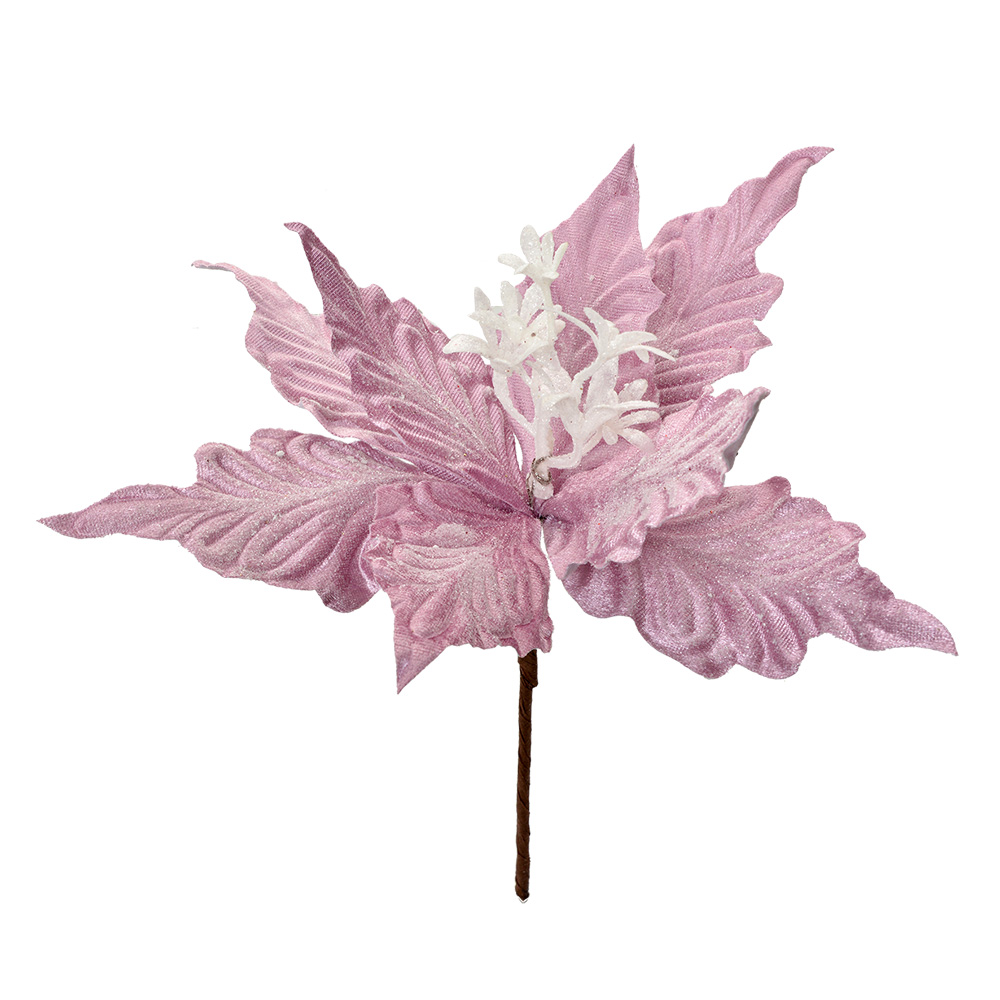 Décoration de Noël Fleur Rose Marron Ø 28x30 cm