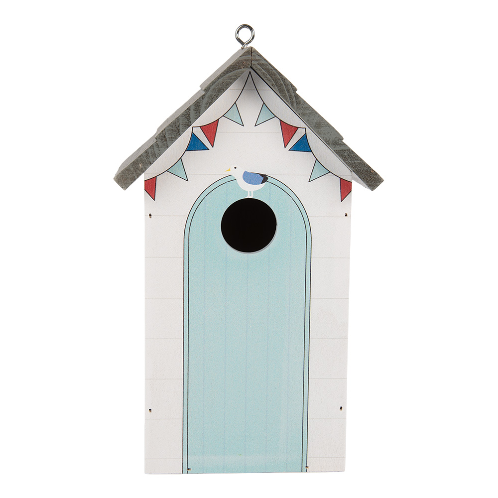 Maison d'oiseau Blanc Gris 15x10x22 cm