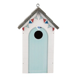 [6H2441] Maison d'oiseau Blanc Gris 15x10x22 cm