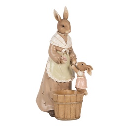 [6PR5124] Pot de fleurs dintérieur Lapin Marron Rose 13x10x24 cm