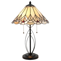 [5LL-5186] Wall Lamp Tiffany Beige, Brown Ø 40x60 cm E27/max 2x60W