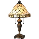 Lampe de table Tiffany Beige, Marron Ø 36x62 cm E27/max 2x60W