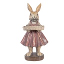 Décoration Lapin Beige Rouge 10x8x20 cm