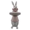 Image de décoration Lapin Blanc, Rose 15x13x37 cm