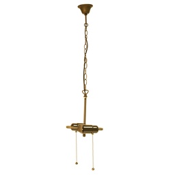 [5LL-98.2] Tiffany Pendente da Soffitto Marrone 15x16x160 cm E27/max 2x60W