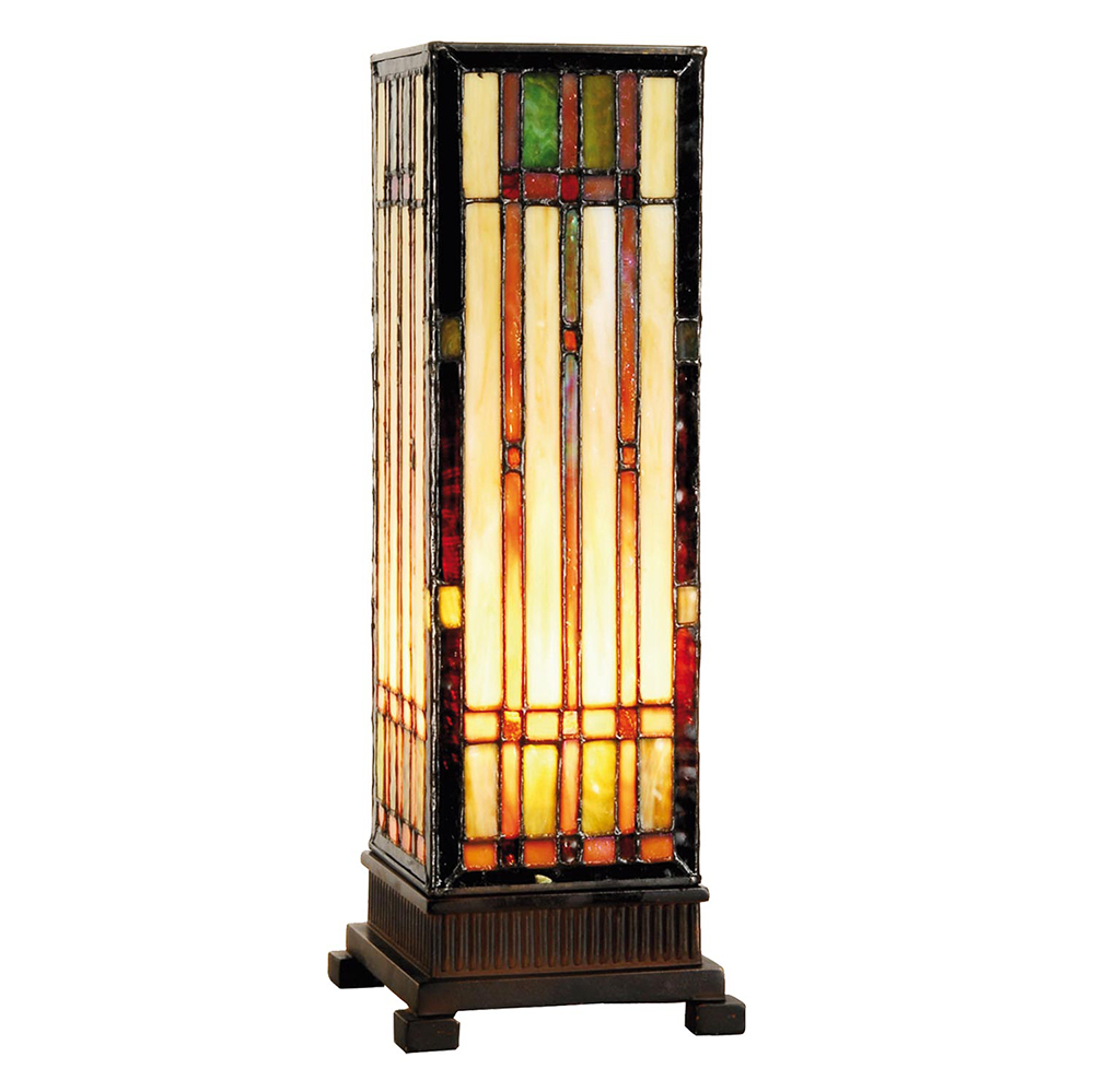 Lampada parete Tiffany Marrone, Beige 12x12x35 cm E14/max 1x40W