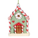 Decoration pendant house Green White 6x4x8 cm