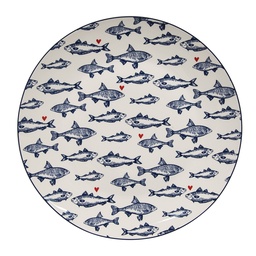 [SSFFP] Grande assiette Blanc Bleu Ø 26x2 cm